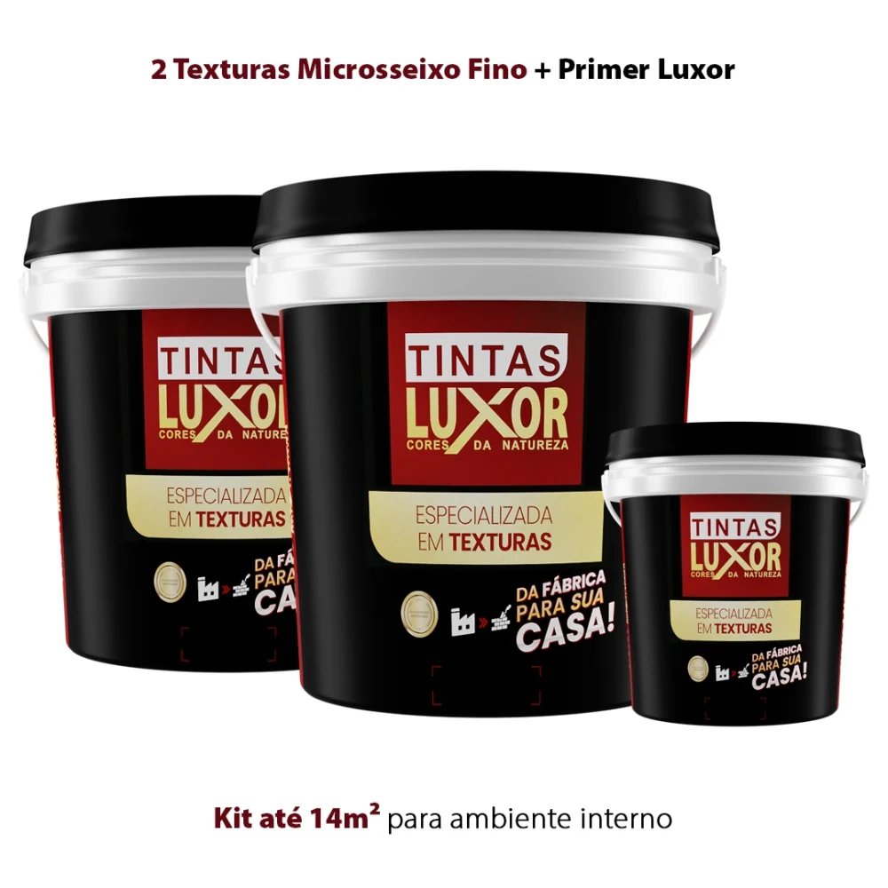 Kit até 14m² para ambiente externo 2 Texturas Luxor + Primer Luxor