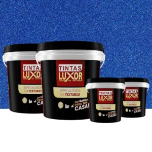 Kit Microsseixo Médio Azul Índigo Intenso Textura Luxor - Externo - Rende 10m²